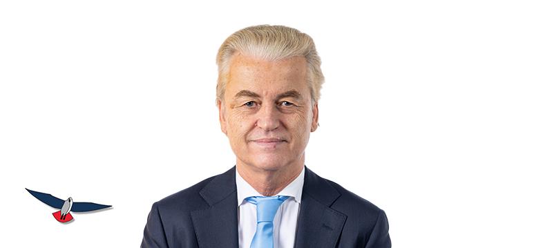 Wilders, PVV, including logo on the bottom left.