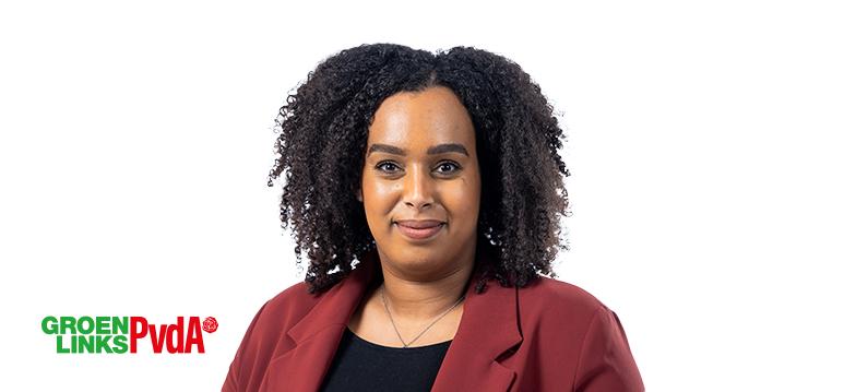 Tseggai, GroenLinks-PvdA, including logo on the bottom left.