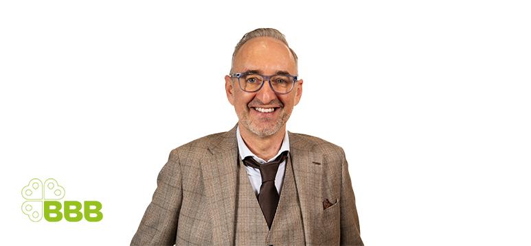 Portrait of Vermeer with logo BBB.