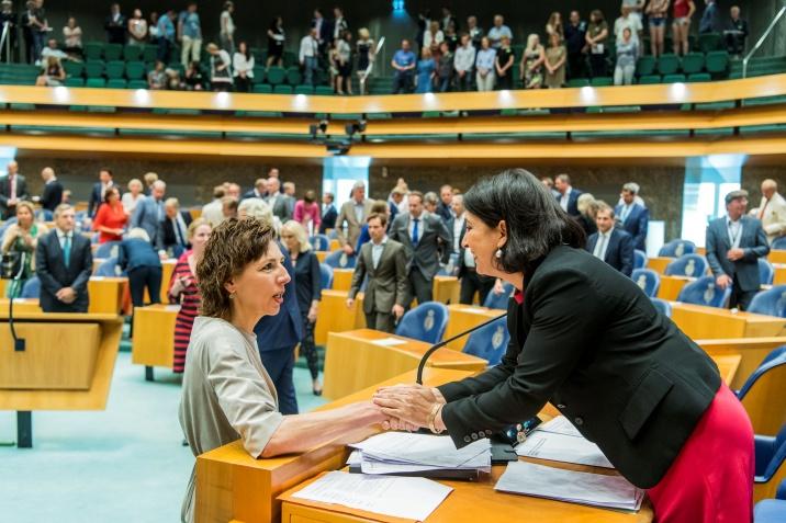 Ms. Roos is sworn in by the President of the House, Khadija Arib