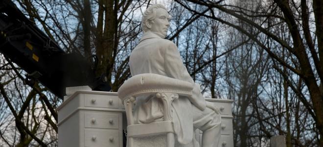 Statue of Thorbecke, the founder of parliamentary democracy, on Lange Voorhout in The Hague.